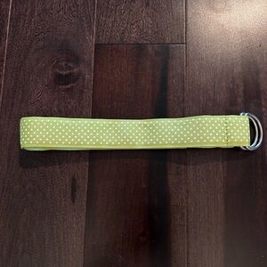 J. Crew Light Green Polka Dot Belt with Silver Buckle
